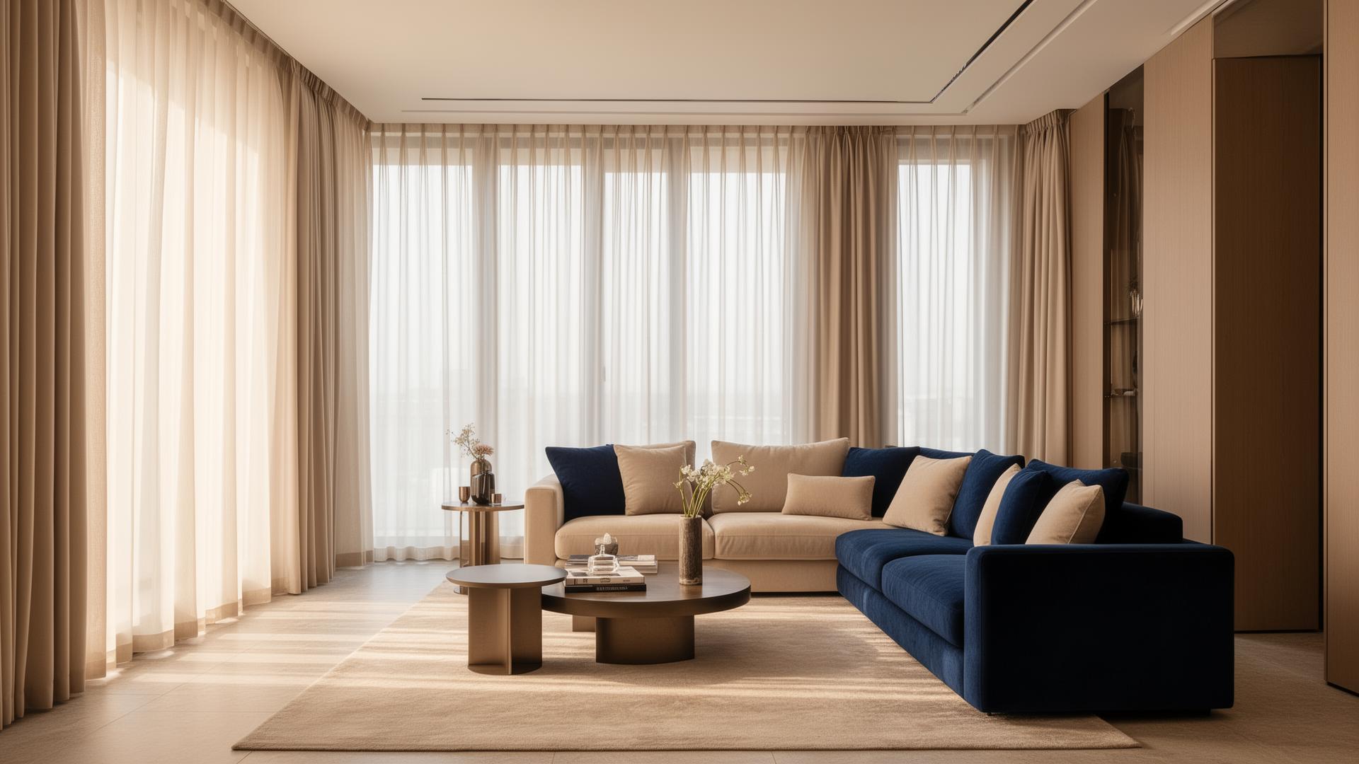 Sala moderna con cortinas elegantes en Trujillo